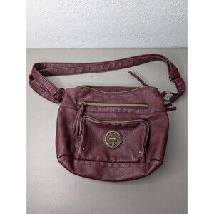 Stone & Co. Burgundy Crossbody Bag Gold Zipper Pockets Shoulder Handbag